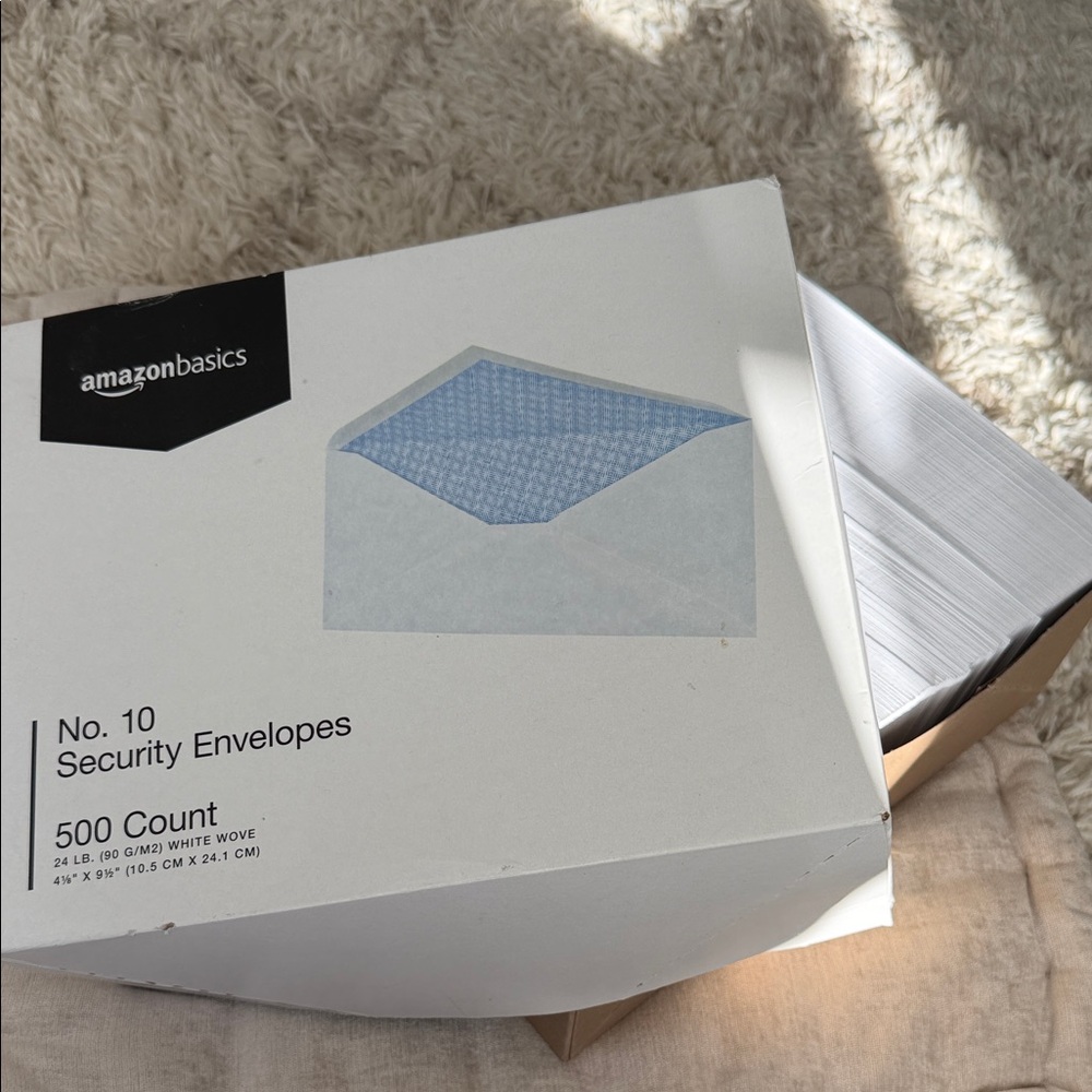Amazon Box of 500 White Security Envelopes